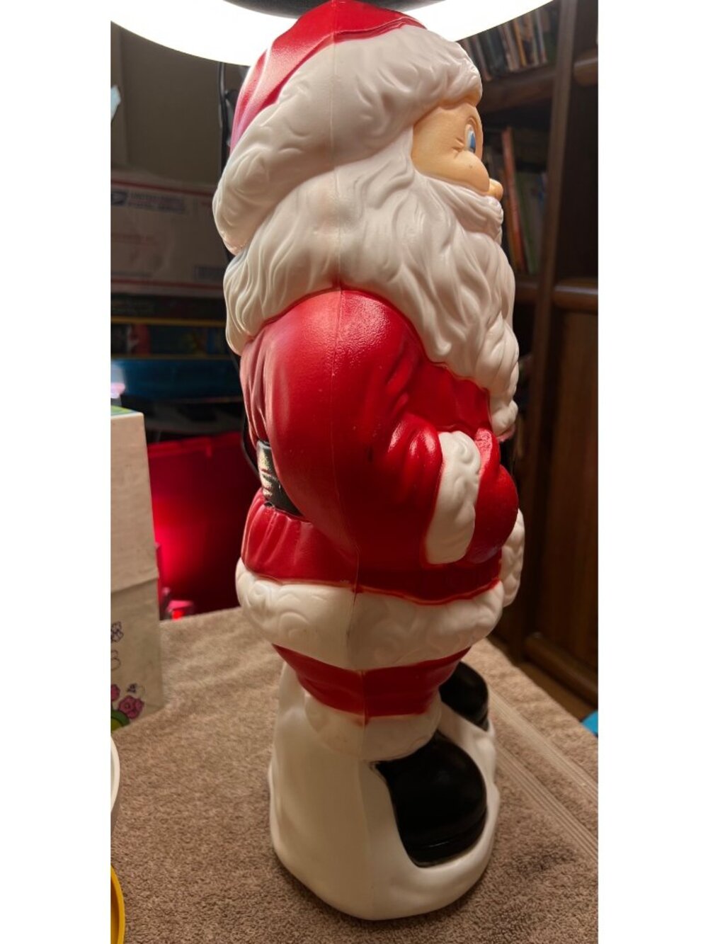 Vintage Santa Claus Blow Mold Decoration 20" Red & White Christmas Holiday Decor - Picture 2 of 7